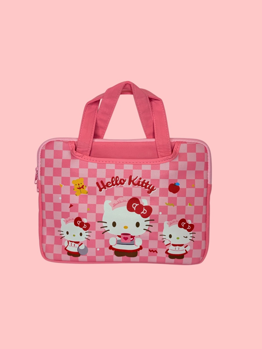 Hello Kitty Pink Checkerboard iPad or tablet case for kids